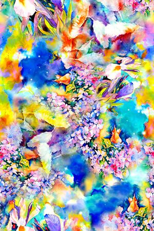 水彩印花华亿平台图片