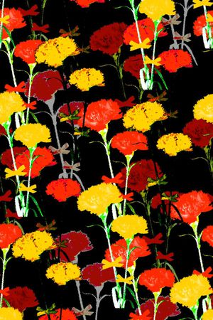 简约花卉组合印花华亿平台图片