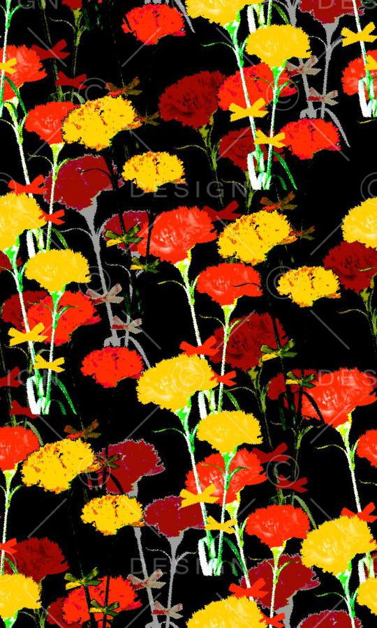 简约花卉组合印花华亿平台图片