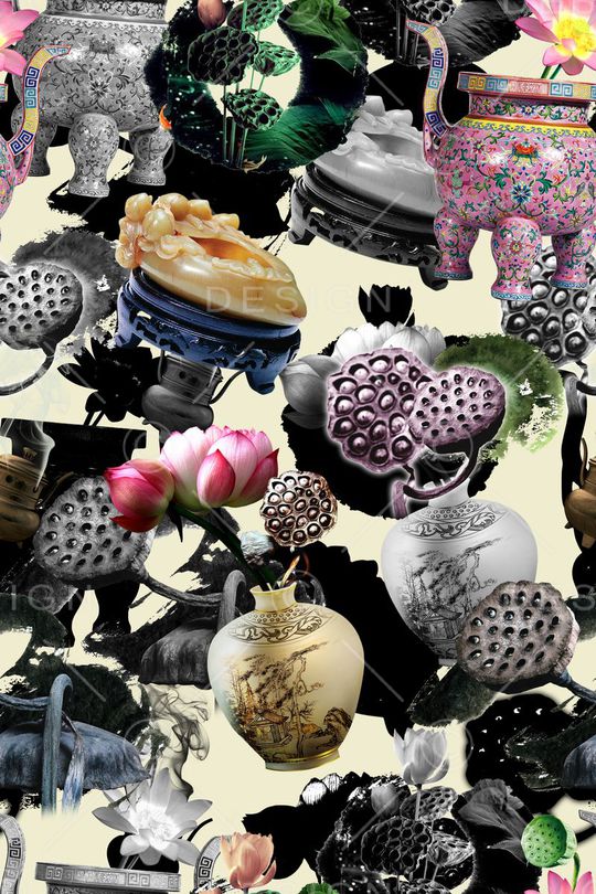 荷花印花华亿平台图片