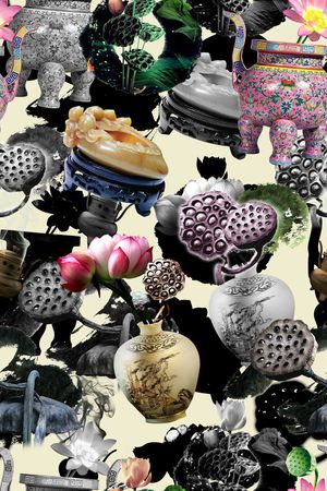 荷花印花华亿平台图片