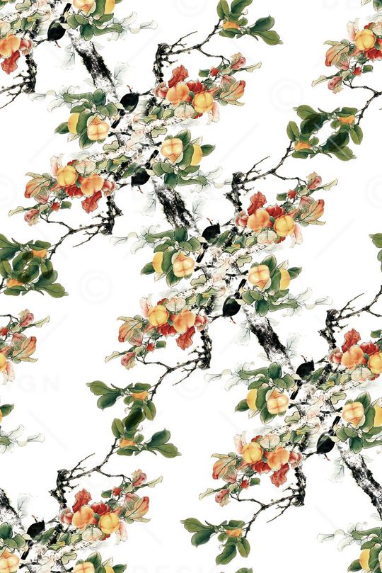 水墨印花华亿平台图片