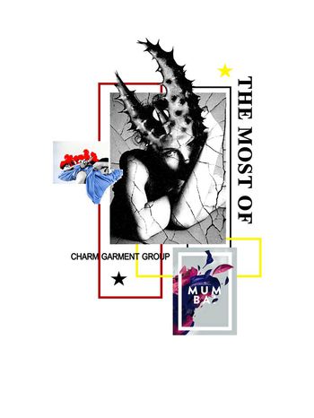 610368-潮牌大牌几何水彩画定位花(白色)