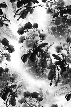 手绘花卉连衣裙印花华亿平台图片