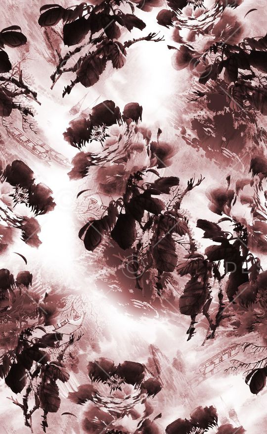 手绘花卉连衣裙印花华亿平台图片