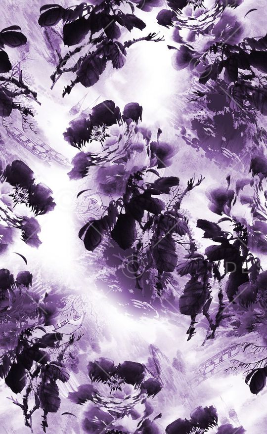 手绘花卉连衣裙印花华亿平台图片