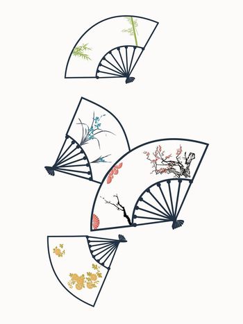 工笔画印花华亿平台图片