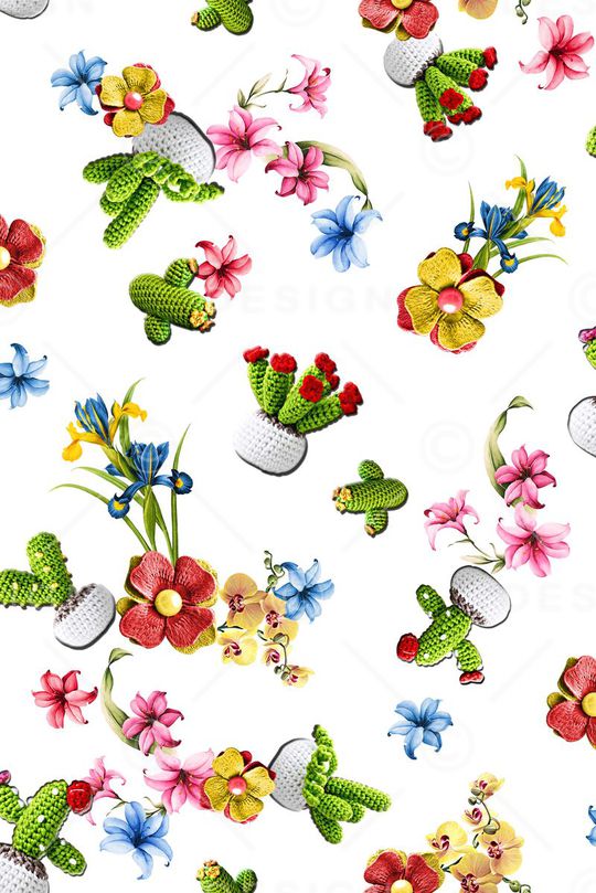 水彩花印花华亿平台图片