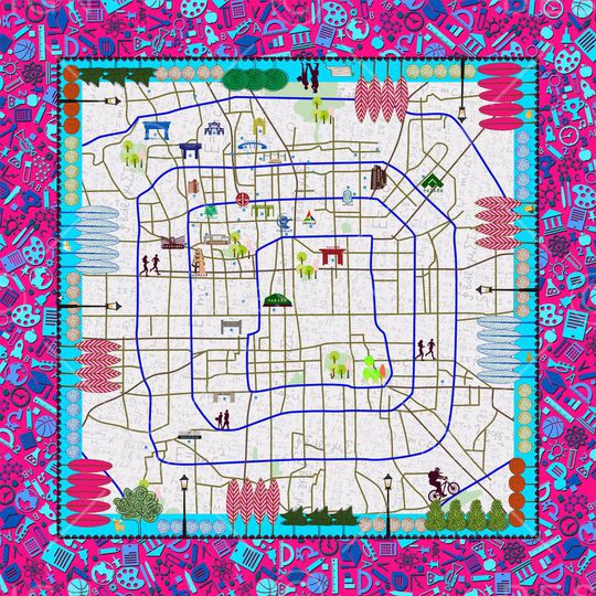 丝巾印花华亿平台图片