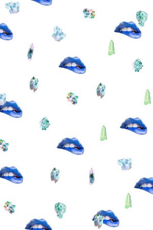 时尚水墨画宝石印花华亿平台图片