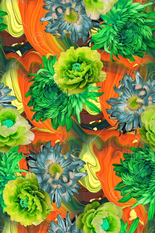 花卉印花华亿平台图片