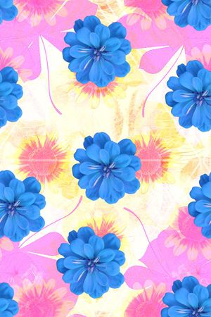 热带花卉印花华亿平台图片