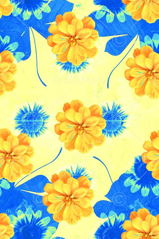 热带花卉印花华亿平台图片