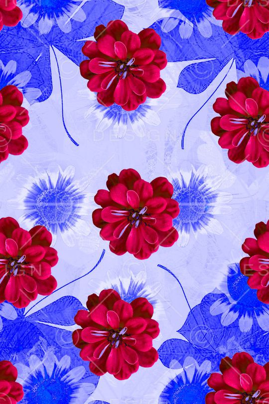 热带花卉印花华亿平台图片