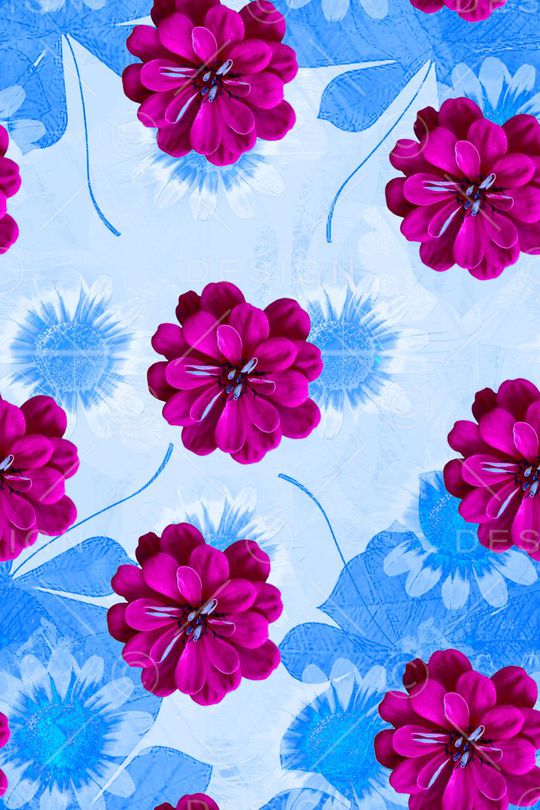 热带花卉印花华亿平台图片