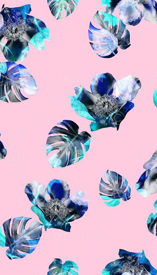 花卉、热带树叶、纯底、少女印花华亿平台图片