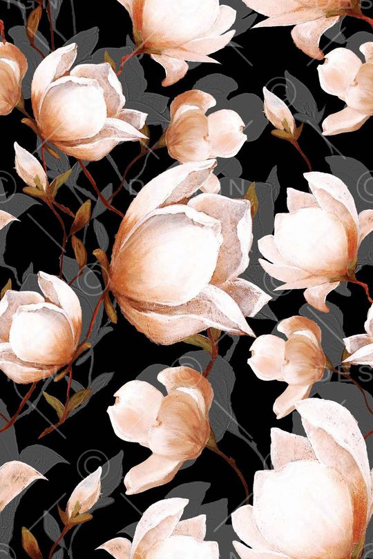 玉兰花印花华亿平台图片