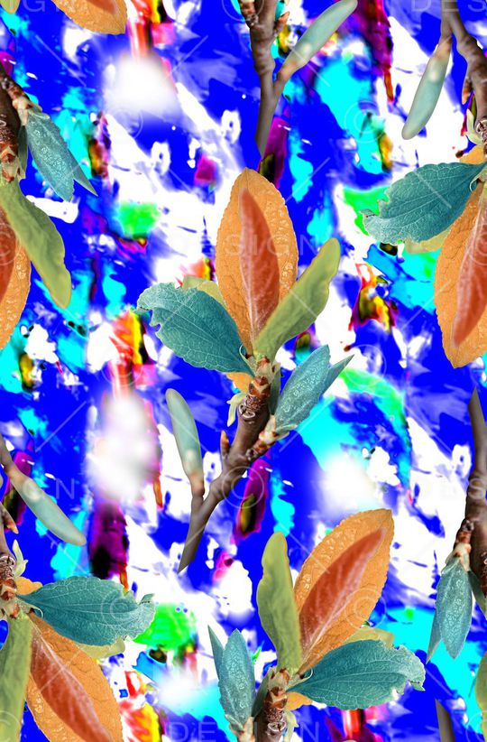 时尚抽象花卉印花华亿平台图片