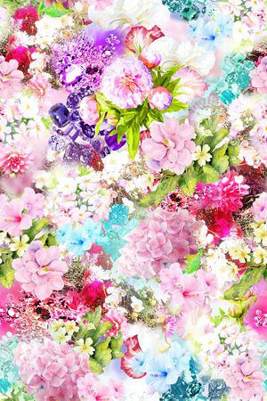 满版花卉印花华亿平台图片