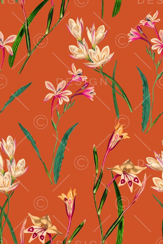 时尚水彩花卉服装印花华亿平台图片