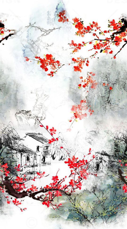 水墨印花华亿平台图片