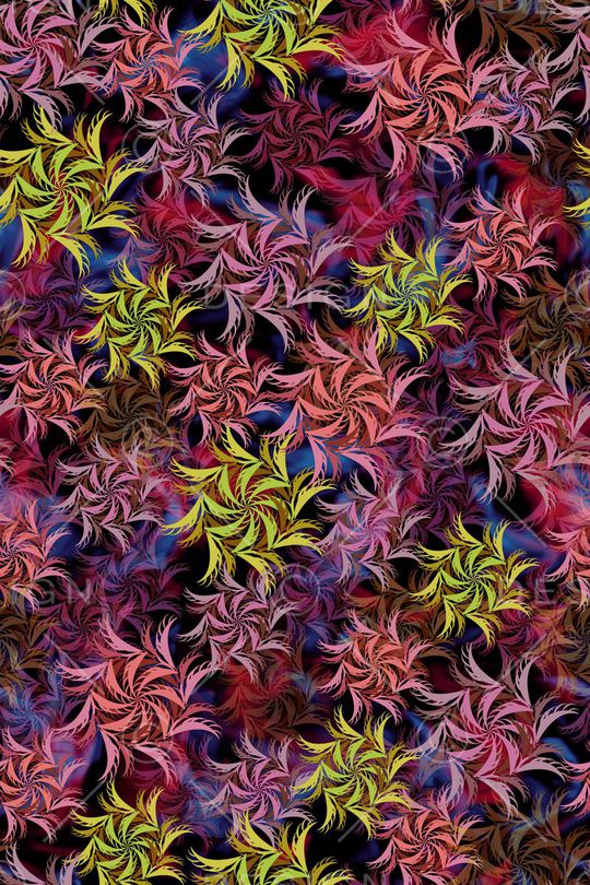 热带花卉印花华亿平台图片