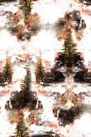 水彩抽象印花华亿平台图片