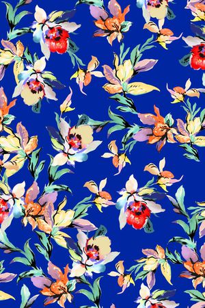 彩底花卉印花华亿平台图片