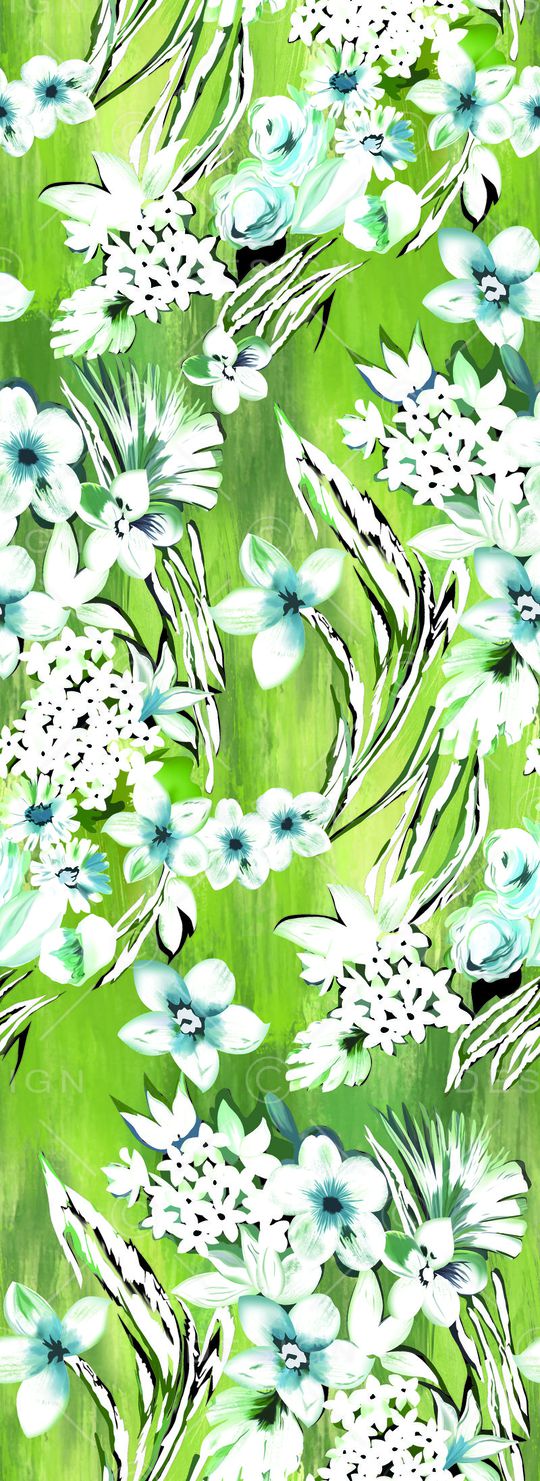 水墨花卉印花华亿平台图片