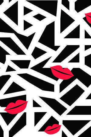 几何图案印花华亿平台图片