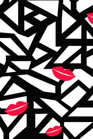 几何图案印花华亿平台图片