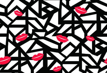 611599-错位乱纹几何--黑