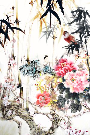 花鸟印花华亿平台图片