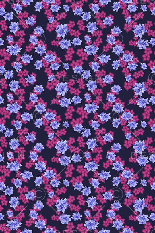 碎碎花卉印花华亿平台图片