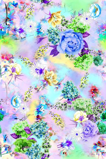 611829-梦幻手绘花卉碎花1