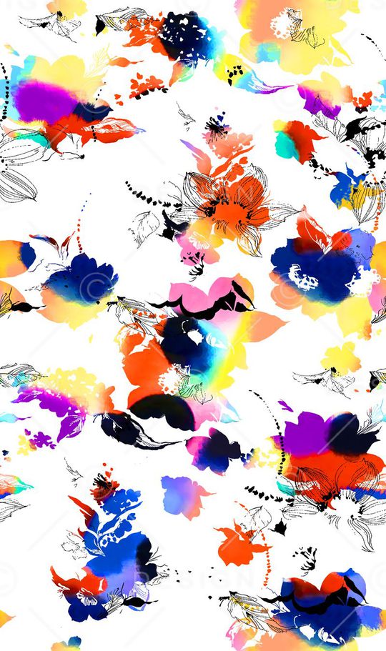 抽象几何清爽梦幻艺术平底立体手绘满版最新高清数码蕾丝民族中国风绣花珠宝肌理时尚潮

流大牌复古欧美风水彩花卉印花华亿平台图片