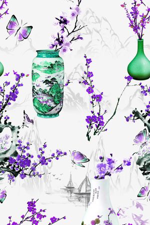 花卉印花华亿平台图片