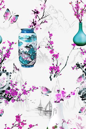 花卉印花华亿平台图片