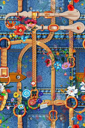 牛仔纹理印花华亿平台图片