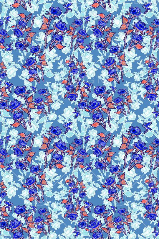 碎碎花卉印花华亿平台图片