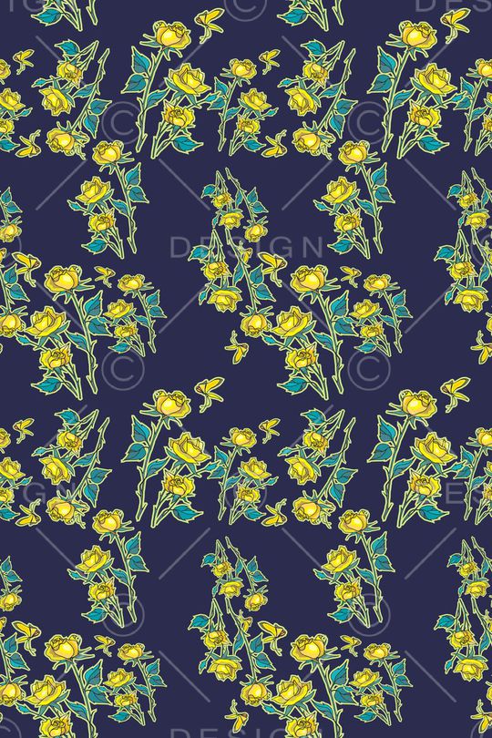 碎碎花卉印花华亿平台图片