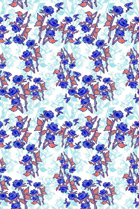 碎碎花卉印花华亿平台图片