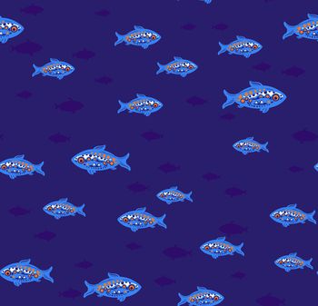 热带鱼印花华亿平台图片