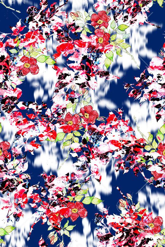 时尚手绘小碎花印花印花华亿平台图片