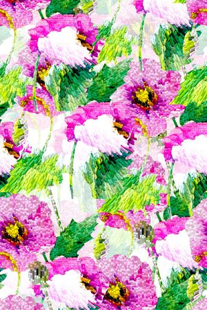 写意花卉印花华亿平台图片