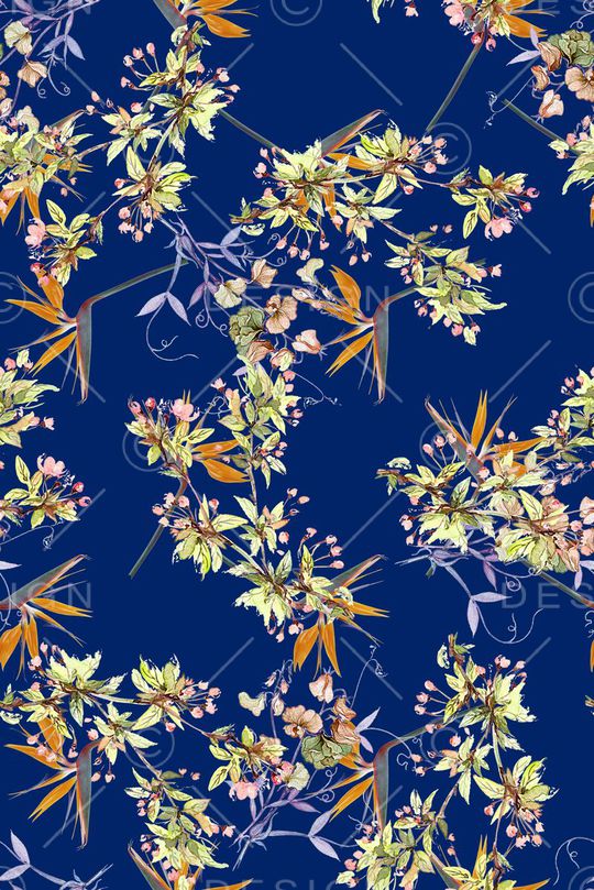 时尚手绘小碎花印花印花华亿平台图片