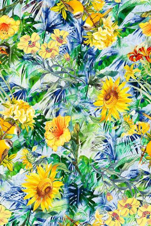 时尚手绘小碎花花卉印花印花华亿平台图片