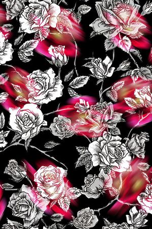 玫瑰花印花华亿平台图片