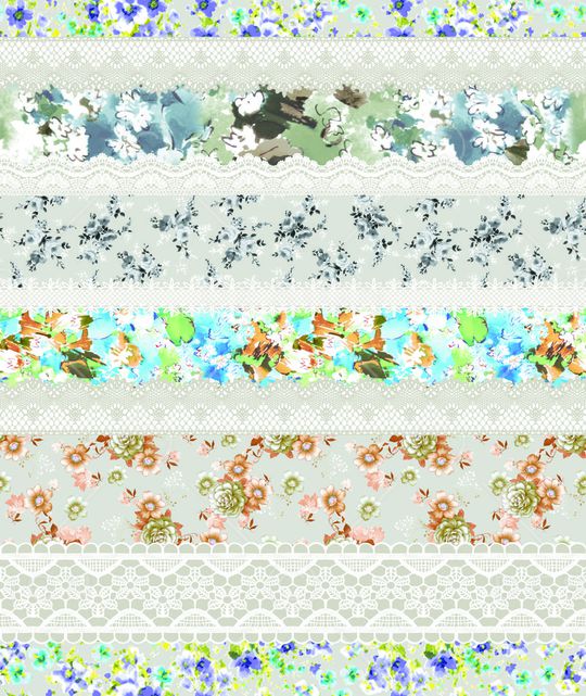 手绘花卉印花华亿平台图片