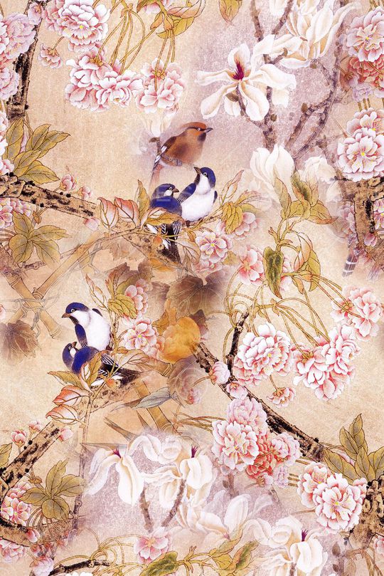 花鸟印花华亿平台图片